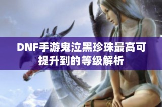 DNF手游鬼泣黑珍珠最高可提升到的等级解析