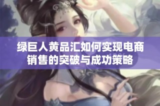 绿巨人黄品汇如何实现电商销售的突破与成功策略