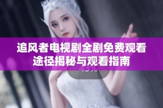 追风者电视剧全剧免费观看途径揭秘与观看指南