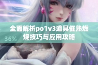 全面解析po1v3道具催熟燃烧技巧与应用攻略