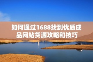 如何通过1688找到优质成品网站货源攻略和技巧