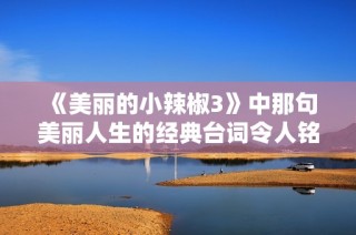 《美丽的小辣椒3》中那句美丽人生的经典台词令人铭记