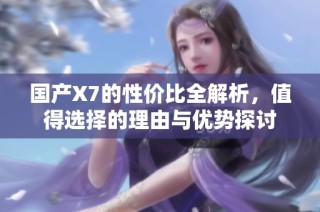 国产X7的性价比全解析，值得选择的理由与优势探讨