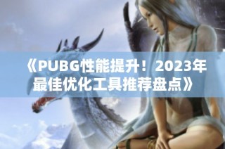 《PUBG性能提升！2023年最佳优化工具推荐盘点》