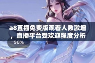 a8直播免费版观看人数激增，直播平台受欢迎程度分析
