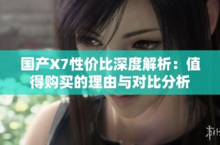 国产X7性价比深度解析：值得购买的理由与对比分析
