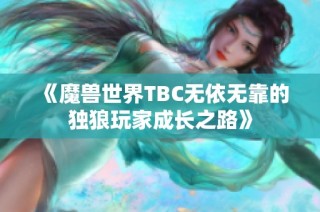 《魔兽世界TBC无依无靠的独狼玩家成长之路》