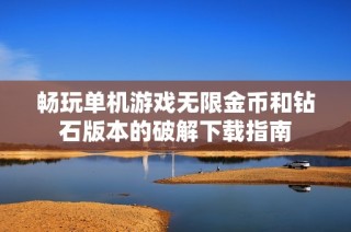 畅玩单机游戏无限金币和钻石版本的破解下载指南