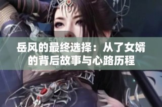 岳风的最终选择：从了女婿的背后故事与心路历程