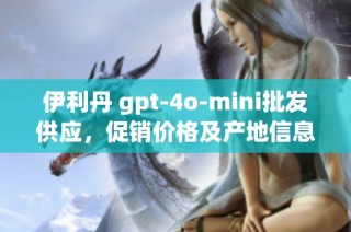 伊利丹 gpt-4o-mini批发供应，促销价格及产地信息详解