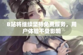 B站将继续坚持免费服务，用户体验不受影响