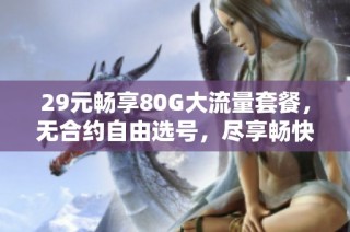 29元畅享80G大流量套餐，无合约自由选号，尽享畅快上网体验