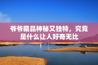 爷爷藏品神秘又独特，究竟是什么让人好奇无比