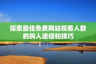 探索最佳免费网站观看人数的购入途径和技巧
