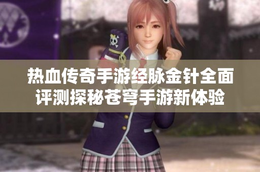 热血传奇手游经脉金针全面评测探秘苍穹手游新体验