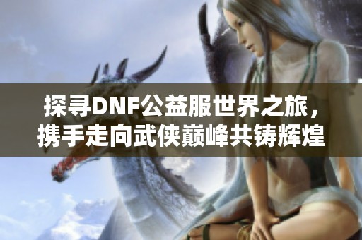 探寻DNF公益服世界之旅，携手走向武侠巅峰共铸辉煌