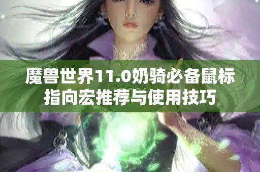魔兽世界11.0奶骑必备鼠标指向宏推荐与使用技巧