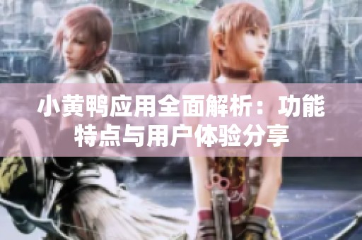 小黄鸭应用全面解析：功能特点与用户体验分享