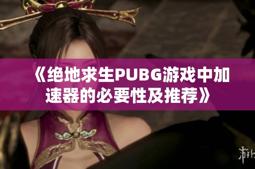 《绝地求生PUBG游戏中加速器的必要性及推荐》
