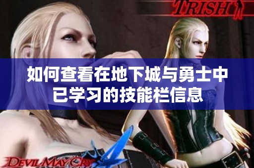 如何查看在地下城与勇士中已学习的技能栏信息