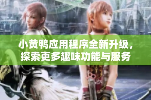 小黄鸭应用程序全新升级，探索更多趣味功能与服务