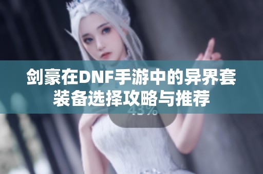 剑豪在DNF手游中的异界套装备选择攻略与推荐