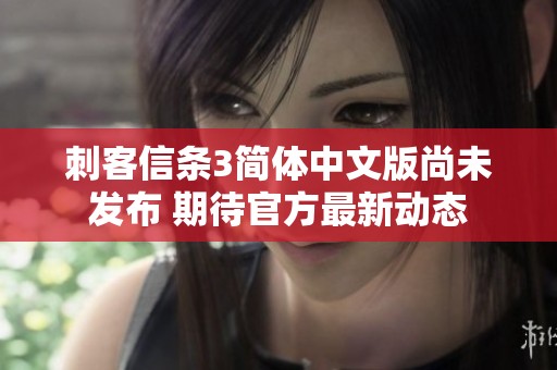 刺客信条3简体中文版尚未发布 期待官方最新动态