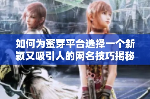 如何为蜜芽平台选择一个新颖又吸引人的网名技巧揭秘
