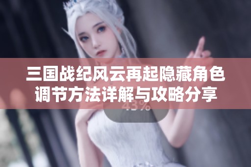 三国战纪风云再起隐藏角色调节方法详解与攻略分享