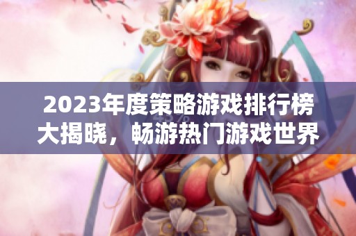 2023年度策略游戏排行榜大揭晓，畅游热门游戏世界尽在晨铭手游网