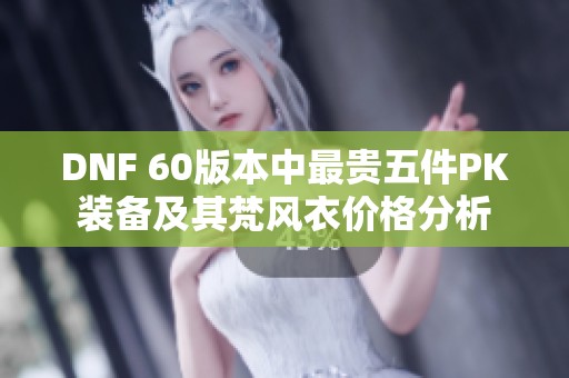 DNF 60版本中最贵五件PK装备及其梵风衣价格分析