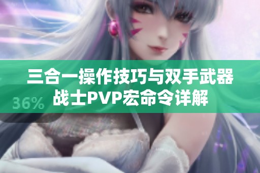 三合一操作技巧与双手武器战士PVP宏命令详解