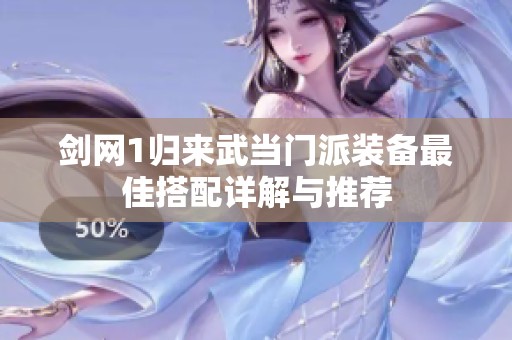 剑网1归来武当门派装备最佳搭配详解与推荐