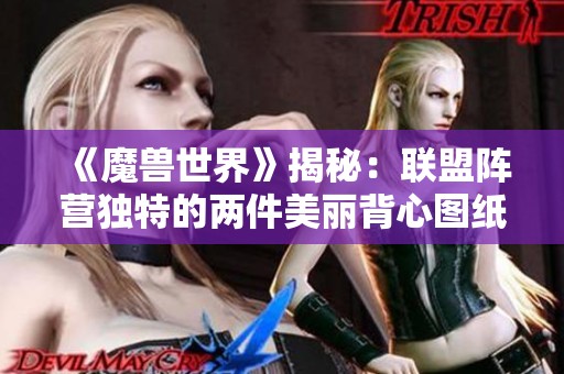 《魔兽世界》揭秘：联盟阵营独特的两件美丽背心图纸收藏