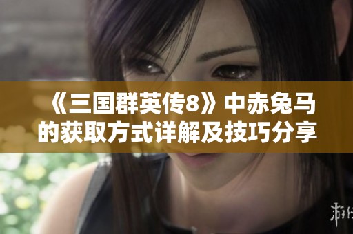 《三国群英传8》中赤兔马的获取方式详解及技巧分享