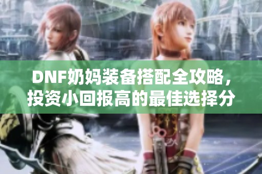 DNF奶妈装备搭配全攻略，投资小回报高的最佳选择分析