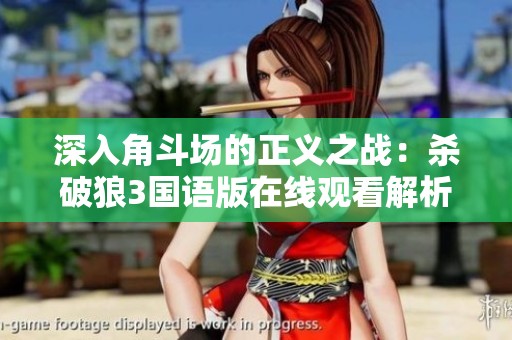 深入角斗场的正义之战：杀破狼3国语版在线观看解析
