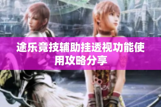 途乐竟技辅助挂透视功能使用攻略分享