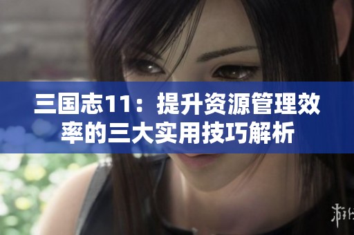 三国志11：提升资源管理效率的三大实用技巧解析