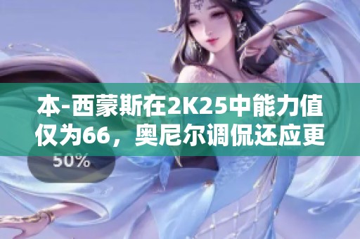 本-西蒙斯在2K25中能力值仅为66，奥尼尔调侃还应更低