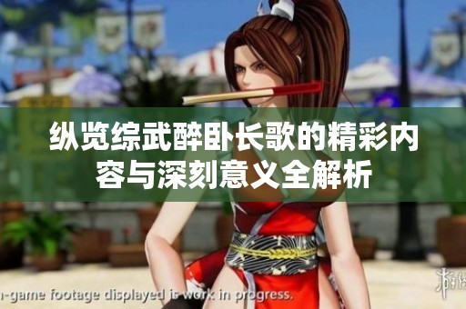 纵览综武醉卧长歌的精彩内容与深刻意义全解析
