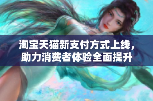 淘宝天猫新支付方式上线，助力消费者体验全面提升