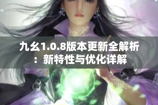 九幺1.0.8版本更新全解析：新特性与优化详解