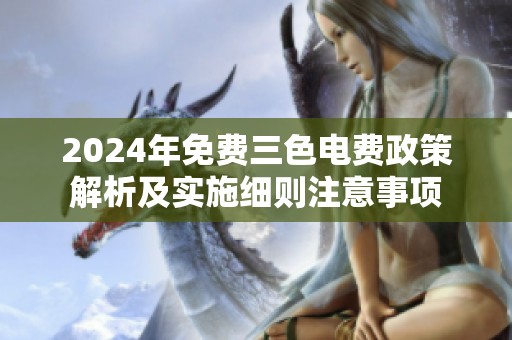 2024年免费三色电费政策解析及实施细则注意事项