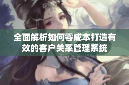 全面解析如何零成本打造有效的客户关系管理系统