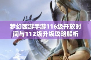 梦幻西游手游116级开放时间与112级升级攻略解析
