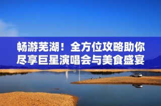 畅游芜湖！全方位攻略助你尽享巨星演唱会与美食盛宴