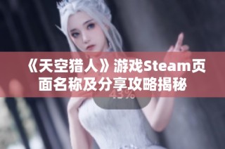 《天空猎人》游戏Steam页面名称及分享攻略揭秘