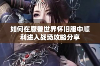 如何在魔兽世界怀旧服中顺利进入战场攻略分享