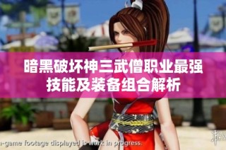 暗黑破坏神三武僧职业最强技能及装备组合解析